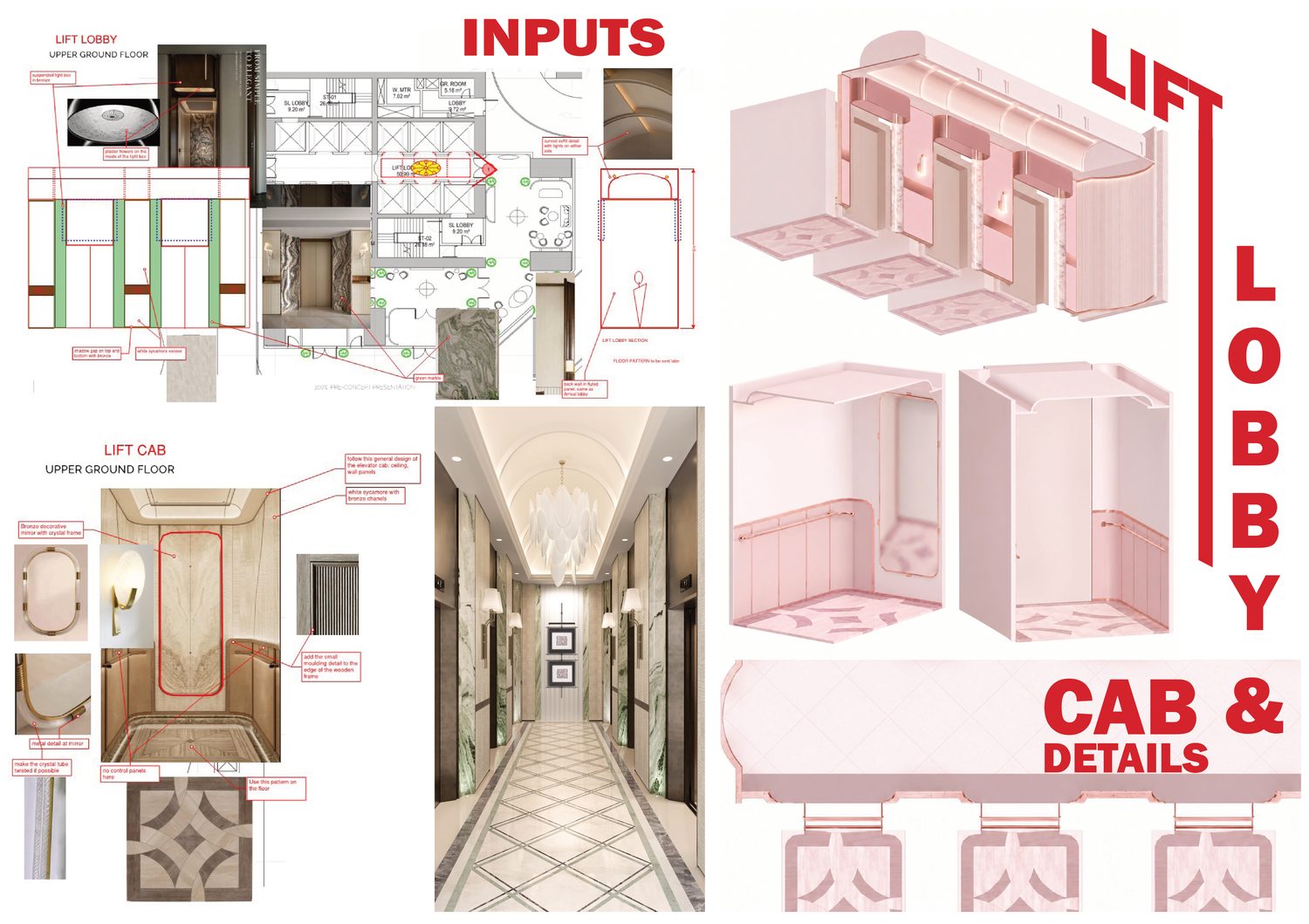 Lift lobby and lift cab
