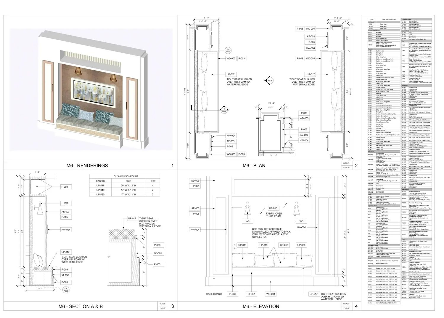 M6 — plan, section and elevation