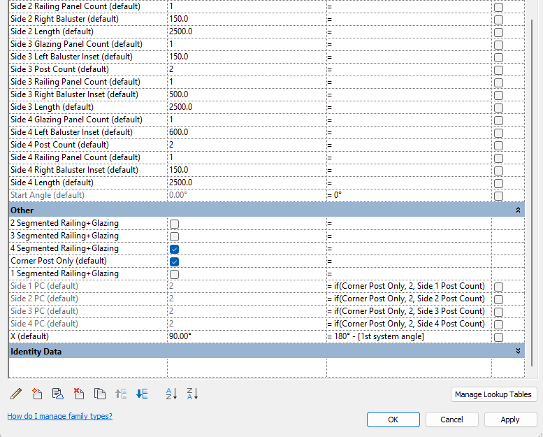 Family Types dialog — part 2