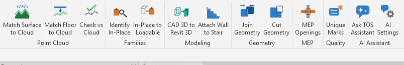 TOS Tools ribbon in Revit