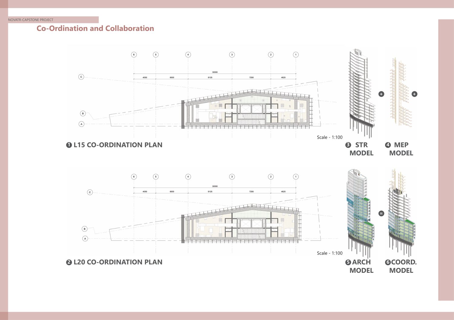 Co-ordination plans with architectural, structural and MEP models